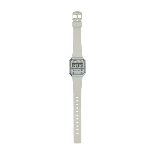 CASIO VINTAGE Mod. EDGY COLLECTION - CREAM ***SPECIAL PRICE*** unisex wristwatch with resin case and silicone strap, splash proof water resistance.