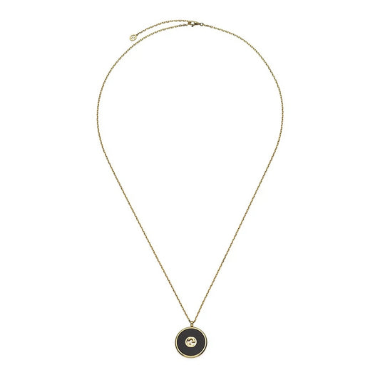 Elegant gold necklace with round pendant, featuring COLLANE GUCCI MOD. YBB786606001 design for stylish wear.