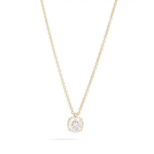 Gold necklace with a single diamond pendant, COLLANE RECARLO MOD. P01PX001_G047-45, elegant design for sophisticated style.