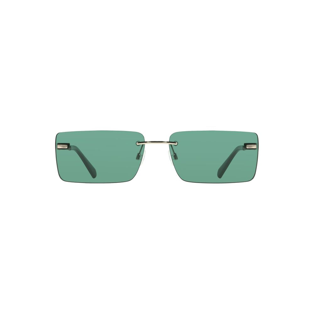 Calvin Klein Green Metal Women Sunglass with bold rectangular lenses and sleek metal frame
