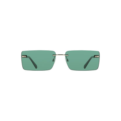 Calvin Klein Green Metal Women Sunglass with bold rectangular lenses and sleek metal frame