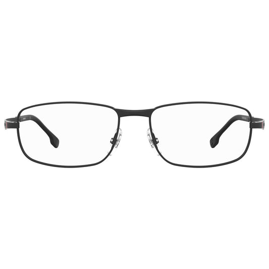 Carrera Black Metal Frames eyeglasses 57/17/145 mm featuring matte black metal design for men.