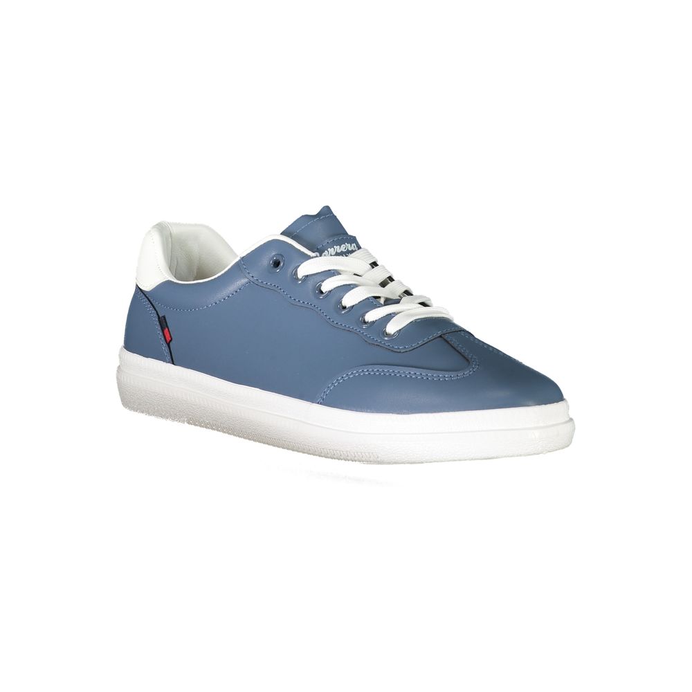 Carrera Blue Polyester Sneaker with white laces and logo, featuring contrast details; perfect sports footwear choice.