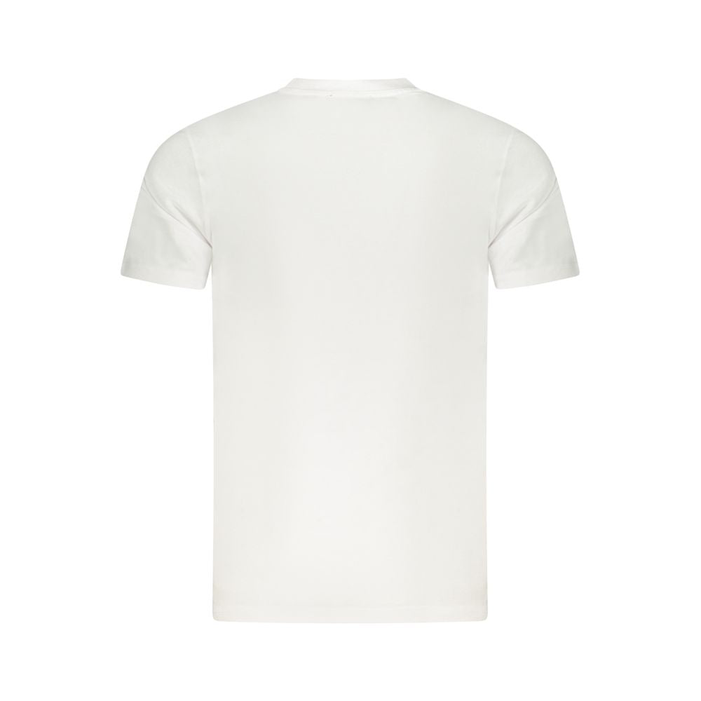 Alt Tag: Back view of Cavalli Class White Cotton T-Shirt, short sleeve, crew neck, logo print