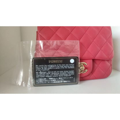 Chanel Pink Matelasse Chain Shoulder Lambskin Purse Mini
