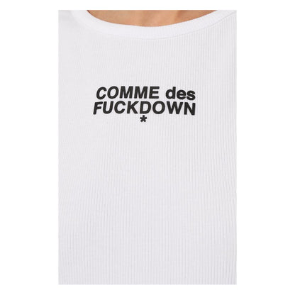 Comme Des Fuckdown White Cotton Women Top