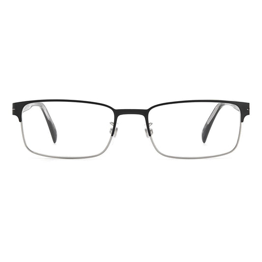 David Beckham Black Metal Frames featuring matte black rectangular design, DB-1069-TI7 model with 55/19/145 mm dimensions.