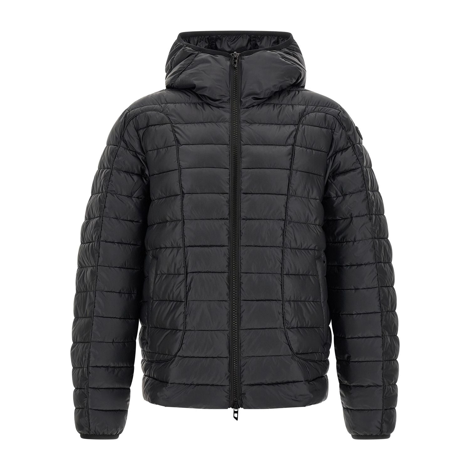 Diesel Black Polyester Full-Length Jacket