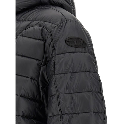 Diesel Black Polyester Full-Length Jacket