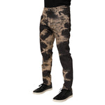 Dolce & Gabbana Beige Black Corduroy Tie-Dye Cotton Blend Pants, featuring a unique pattern and modern fit for stylish streetwear looks.