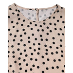 Dolce & Gabbana Beige Black Polka Dot Silk Short Sleeve Blouse Top