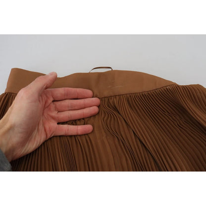 Dolce & Gabbana Beige Longuette Plisse Chiffon Midi Skirt