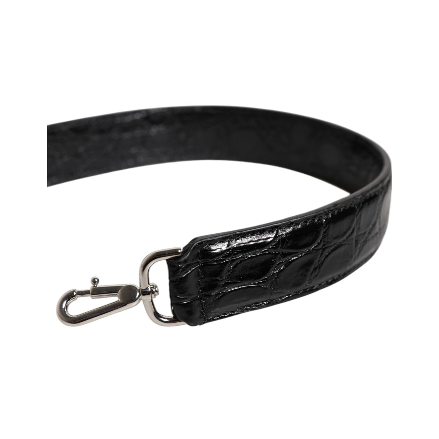 Dolce & Gabbana Black Alligator Leather Bag Shoulder Strap