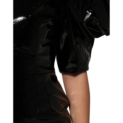 Dolce & Gabbana Black Bodycon Sheath Puff Sleeve Mini Dress