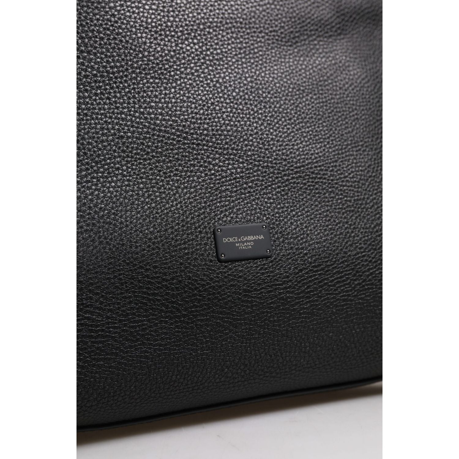 Dolce & Gabbana Black Calfskin Leather Hand Shoulder Duffle Bag