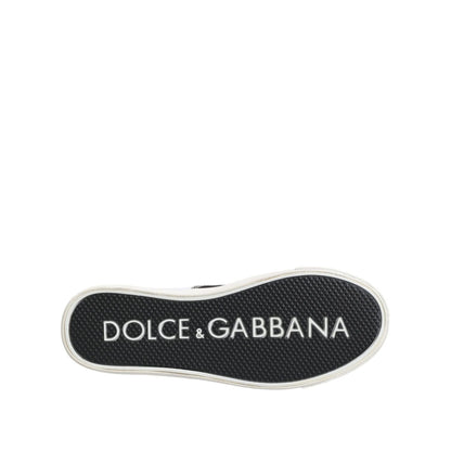 Dolce & Gabbana Black Cotton Canvas Lace Up Men Sneakers Shoes