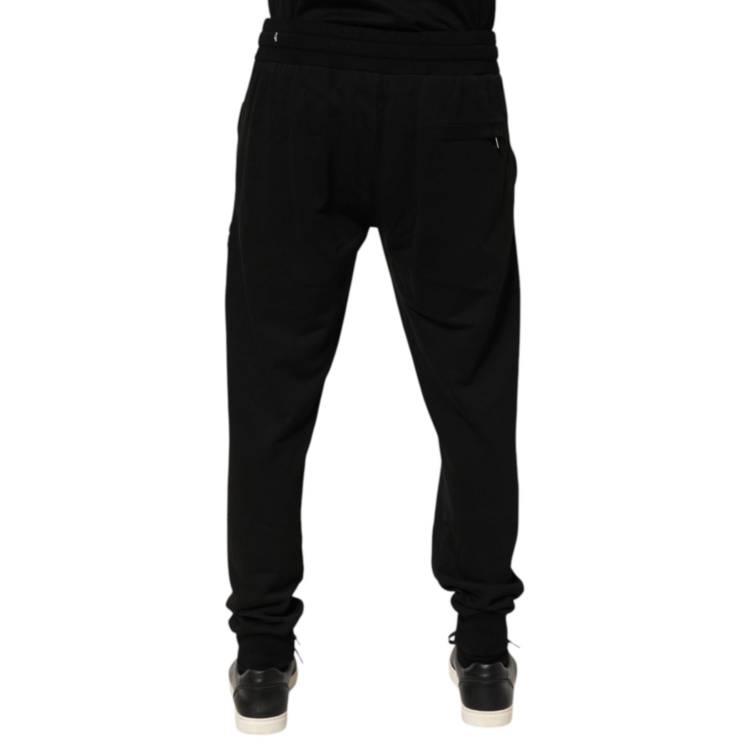 Dolce & Gabbana Black Cotton DG Logo Men Jogger Pants