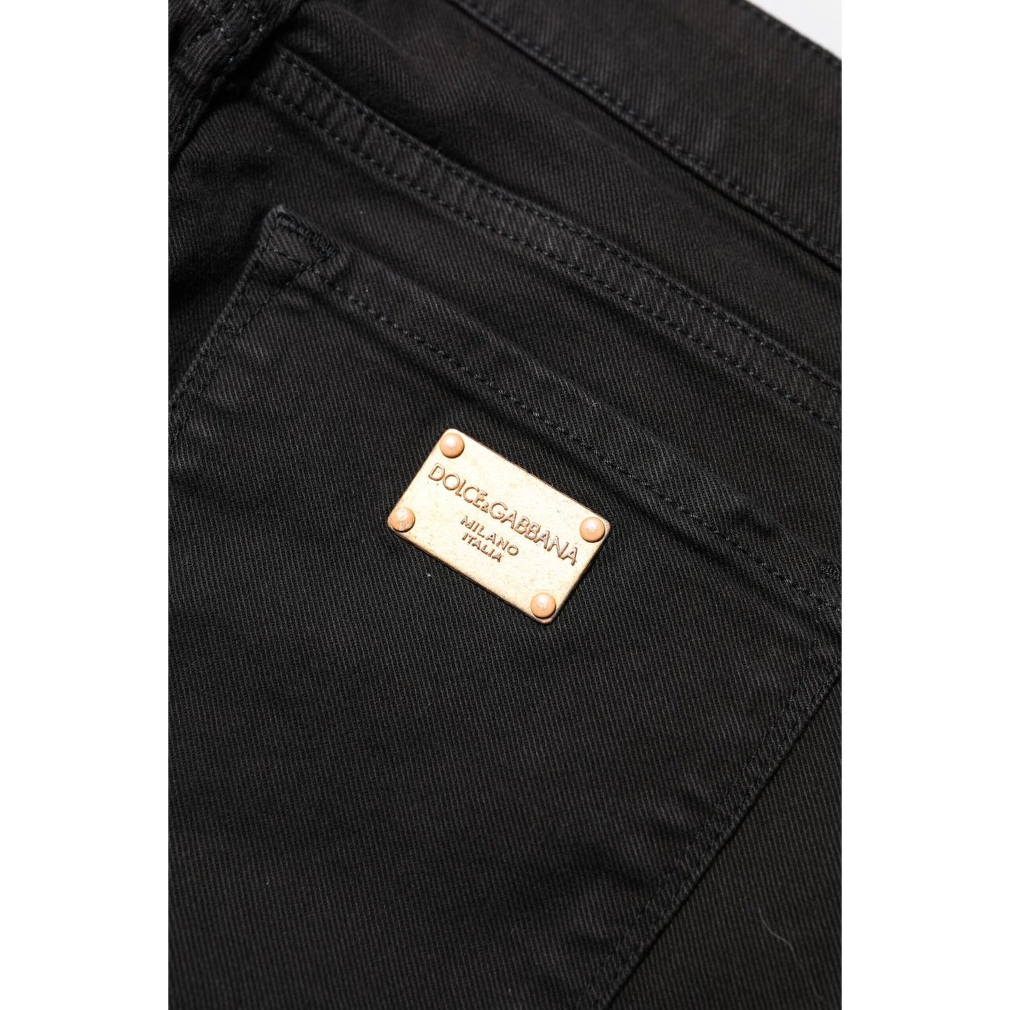 Dolce & Gabbana Black Cotton Skinny Mid Waisted Denim Jeans