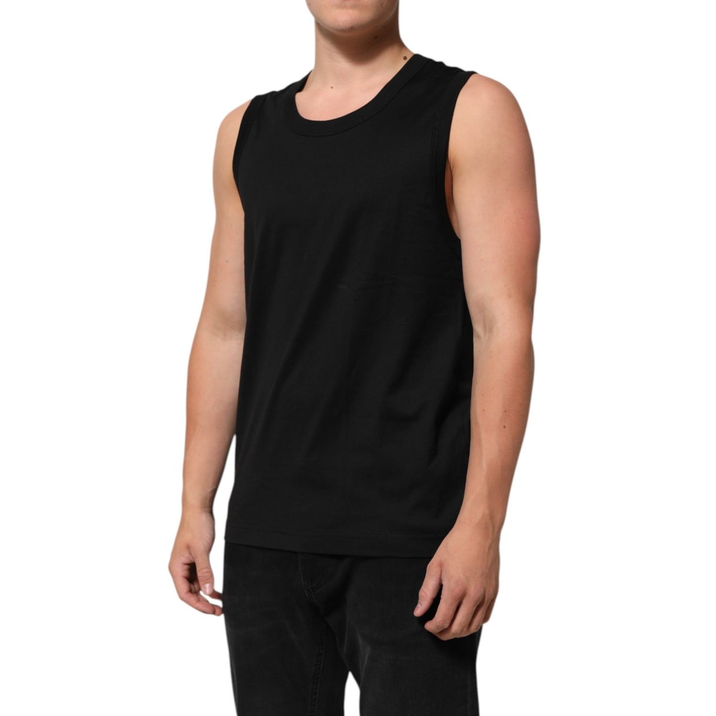 Dolce & Gabbana Black Cotton Sleeveless Underwear Men Tank Top