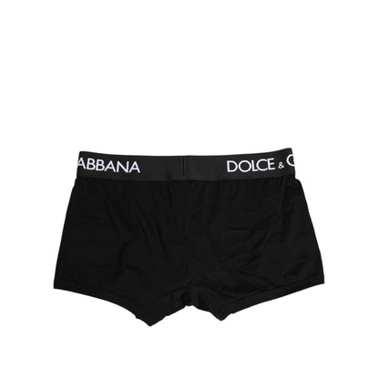 Dolce & Gabbana Black Cotton Stretch Regular Boxer Underwear