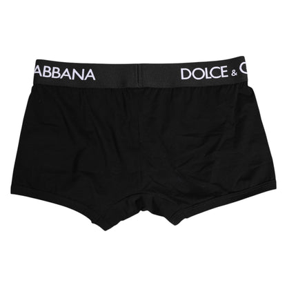 Dolce & Gabbana Black Cotton Stretch Regular Boxer Underwear