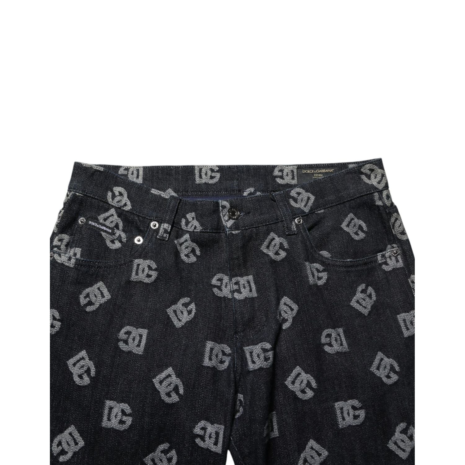 Dolce & Gabbana Black DG Monogram Cotton Skinny Denim Jeans