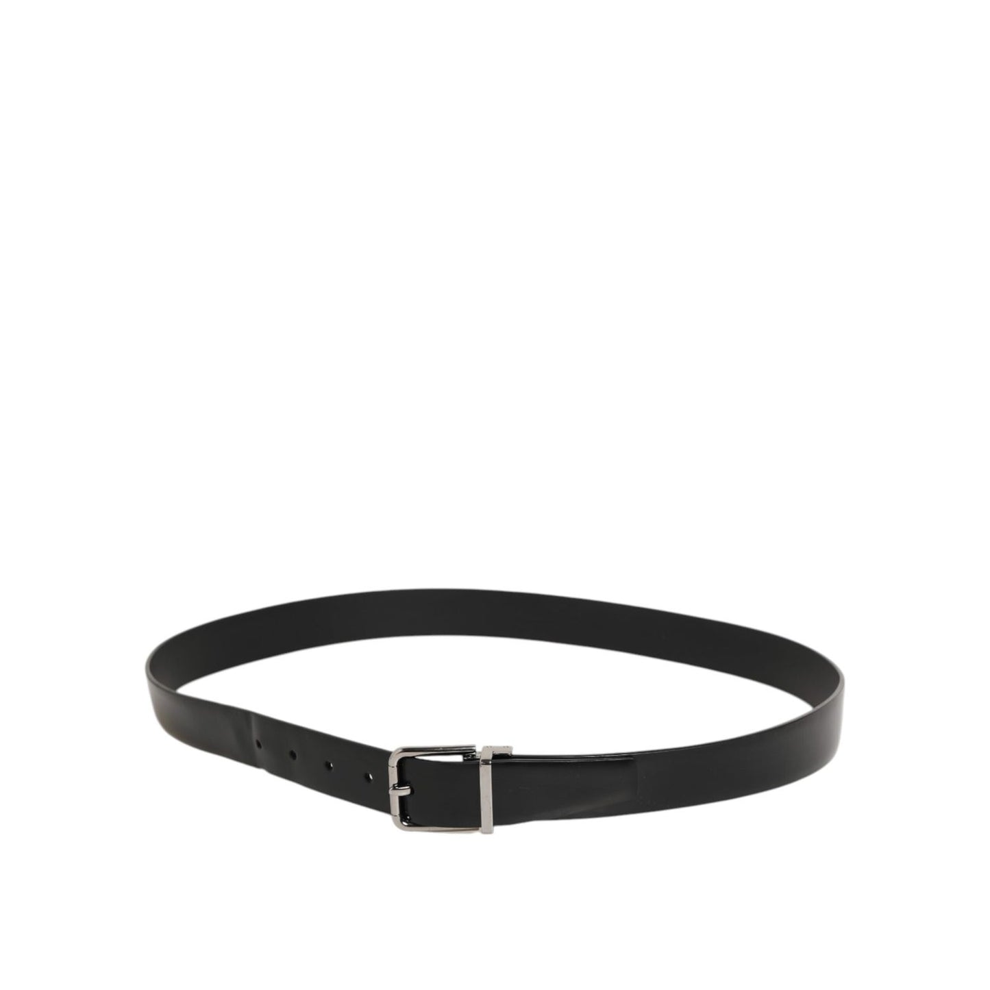 Dolce & Gabbana Black Leather Classic Metal Buckle Men Belt Dolce & Gabbana