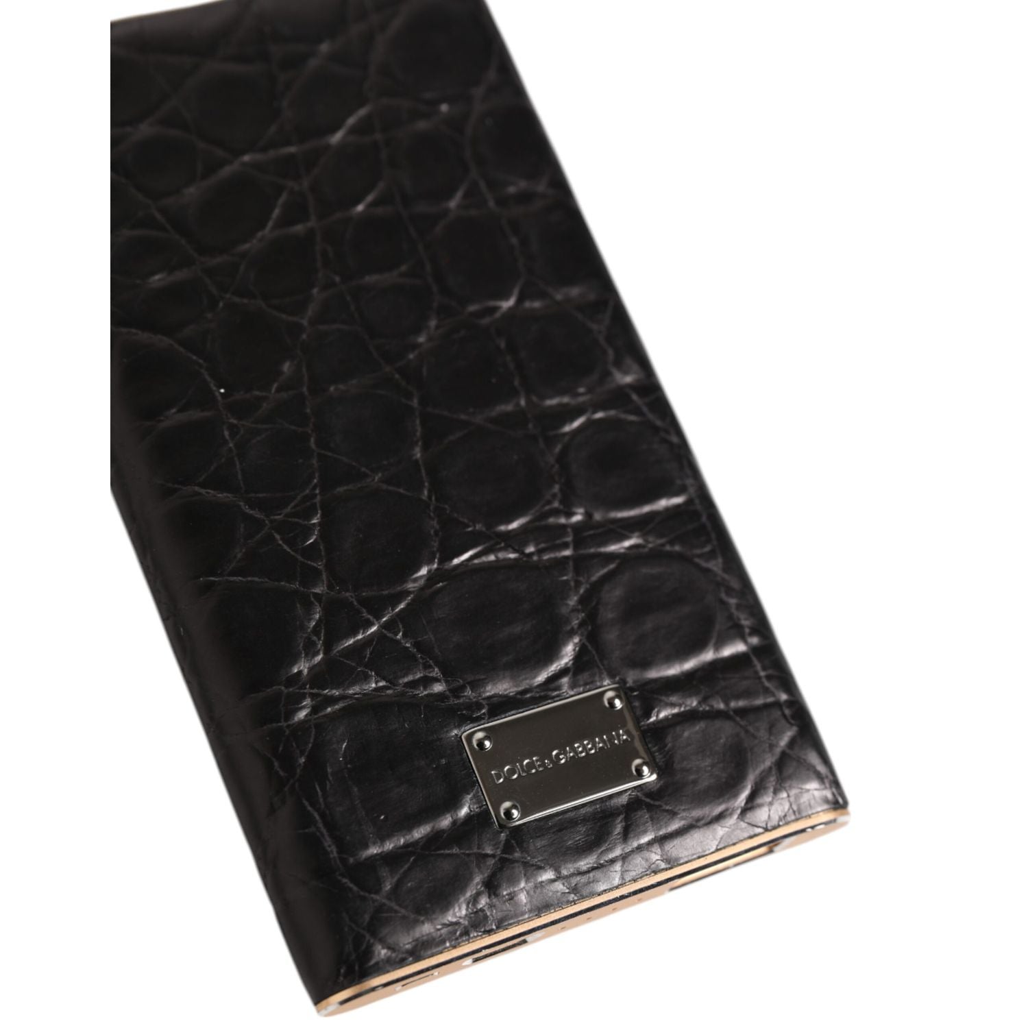 Dolce & Gabbana Black Leather Exotic 3000mAh Power Bank Charger USB