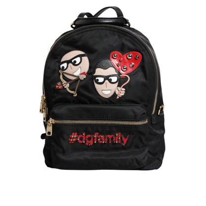 Dolce & Gabbana Black Nylon #DGFAMILY VULCANO Embellished Backpack Bag Dolce & Gabbana