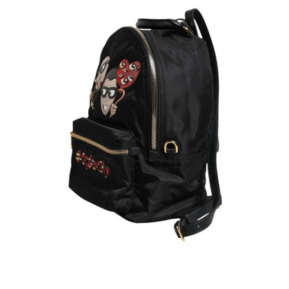 Dolce & Gabbana Black Nylon #DGFAMILY VULCANO Embellished Backpack Bag Dolce & Gabbana