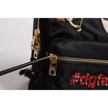 Dolce & Gabbana Black Nylon #DGFAMILY VULCANO Embellished Backpack Bag Dolce & Gabbana