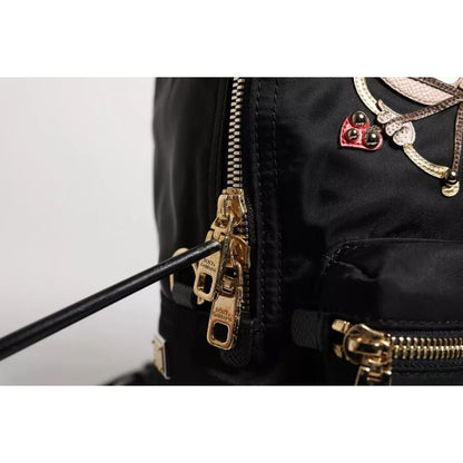 Dolce & Gabbana Black Nylon #DGFAMILY VULCANO Embellished Backpack Bag Dolce & Gabbana
