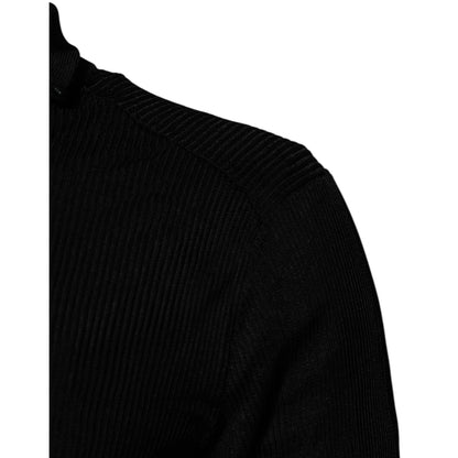 Dolce & Gabbana Black Viscose Turtle Neck Pullover Sweater