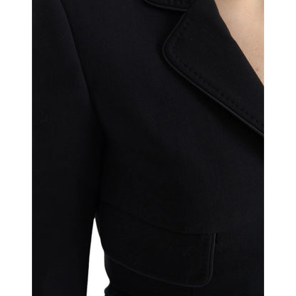 Dolce & Gabbana Black Wool Single Breasted Cropped Jacket