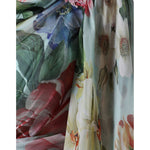 Dolce & Gabbana Blue Floral Print Tiered Long Maxi Dress