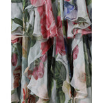 Dolce & Gabbana Blue Floral Print Tiered Long Maxi Dress
