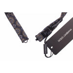 Dolce & Gabbana Blue Silk Baroque Fantasi Tied Bow Tie Papillon with adjustable neck strap