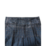 Dolce & Gabbana Blue Silver Shiny Silk Skinny Men Trouser Pants featuring luxurious pattern and elegant design.