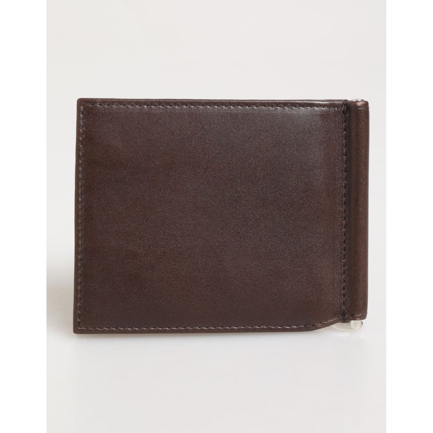 Dolce & Gabbana Brown Leather DG Logo Engrave Bifold Card Holder Wallet showcasing sleek design and premium leather craftsmanship.