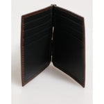 Dolce & Gabbana Brown Leather DG Logo Engrave Bifold Card Holder Wallet with multiple card slots, showcasing sleek and refined design.