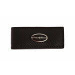 Dolce & Gabbana Brown Leather Magnet Mens Money Cash Clip with logo on front, made in Italy, genuine leather accessory, 6cm length.