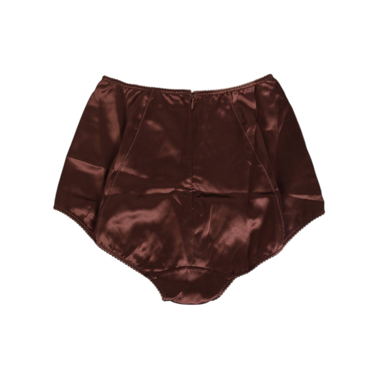 Dolce & Gabbana Brown Silk Stretch High Waist Girdle Underwear, elegant and luxurious shapewear made in Italy.