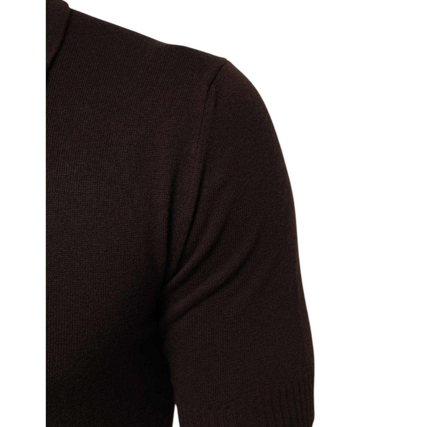 Dolce & Gabbana Brown Wool Logo Embroidered Men Polo T-shirt