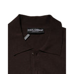 Dolce & Gabbana Brown Wool Logo Embroidered Men Polo T-shirt