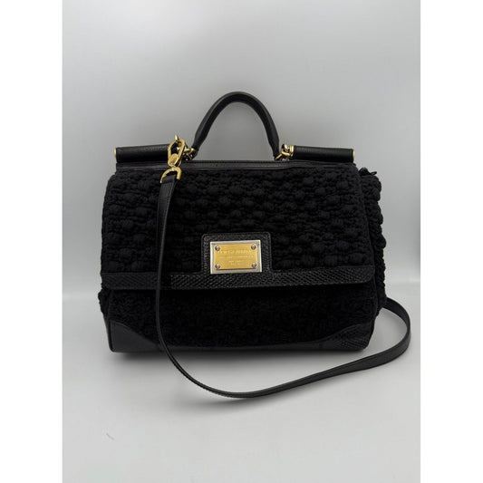 Dolce & Gabbana DOLCE & GABBANA Sicily Python and Macramé Handbag