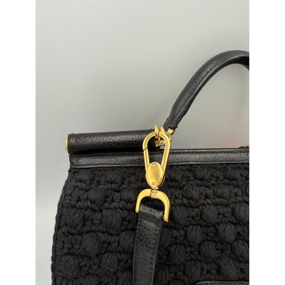 Dolce & Gabbana DOLCE & GABBANA Sicily Python and Macramé Handbag