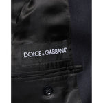 Dolce & Gabbana Dark Blue Wool Men Jacket Coat Blazer Suit