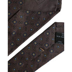 Dolce & Gabbana Brown Silk Branded Logo Adjustable Men Tie Dolce & Gabbana Dark Slate Gray