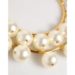 Dolce & Gabbana Gold Brass Faux Pearl Crystal Statement Luxury Jewelry Necklace