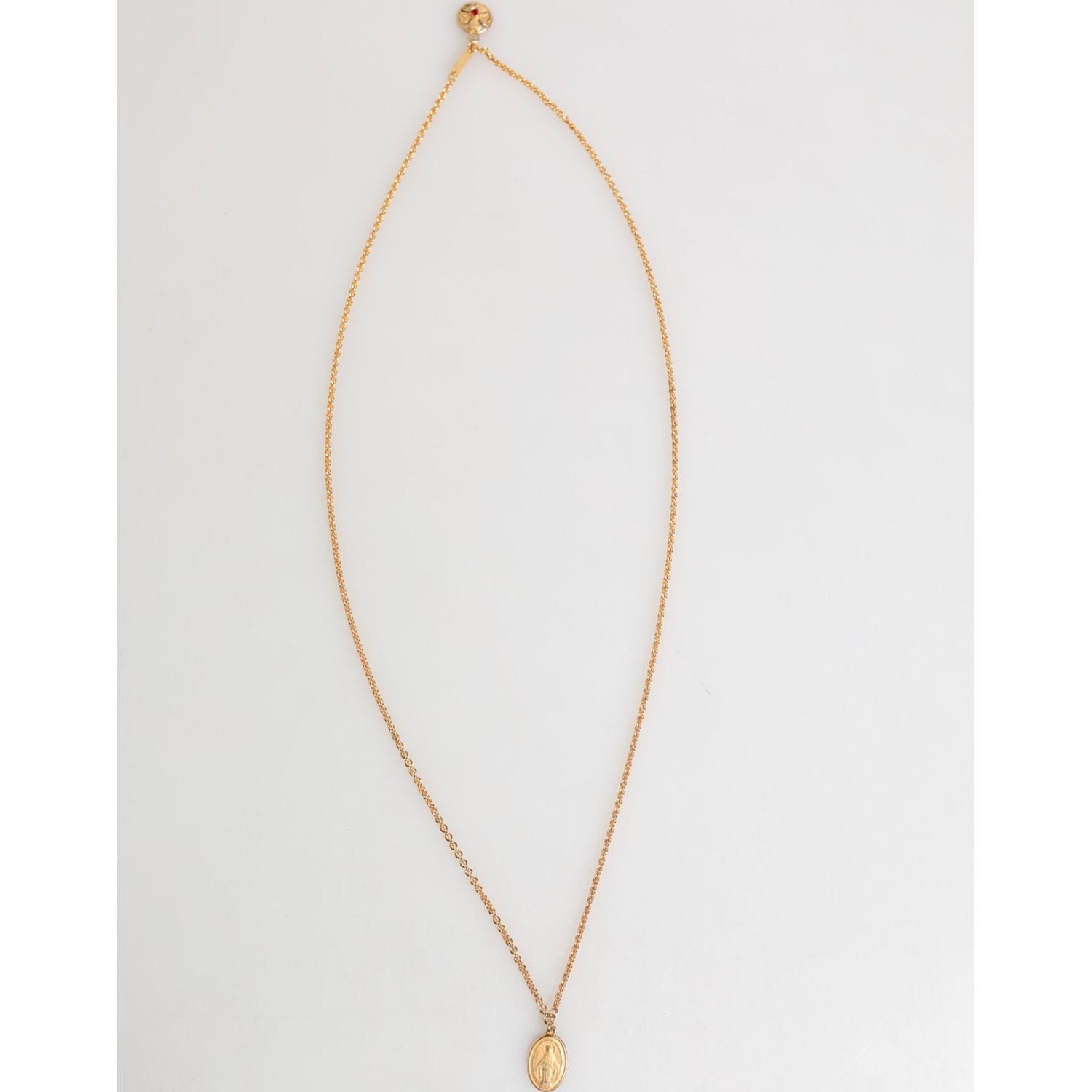 Dolce & Gabbana Gold Medallion Metal Chain Charm Men Pendant Necklace